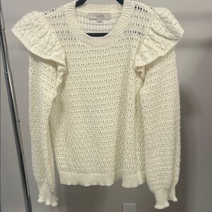 LOFT Women's Textured Cream Sweater